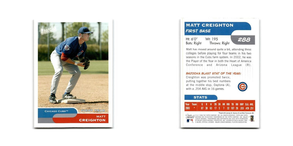 2004 Bazooka Matt Creighton RC Cubs #288