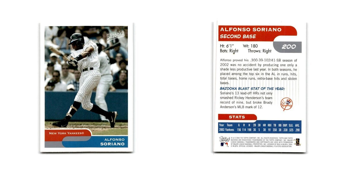 2004 Bazooka Alfonso Soriano Yankees #200
