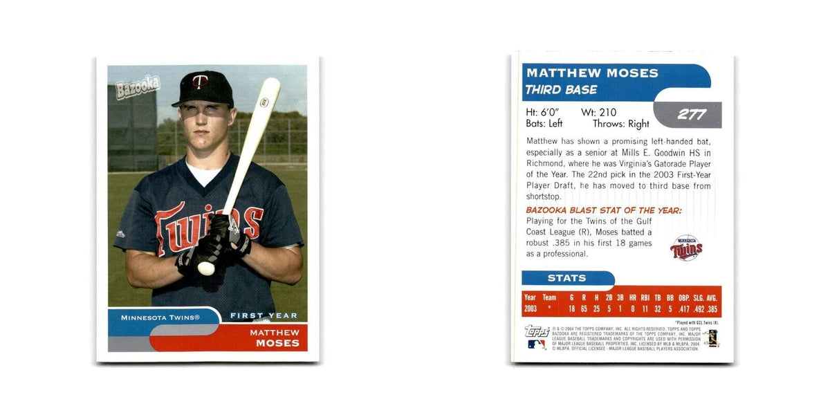 2004 Bazooka Matthew Moses Twins #277