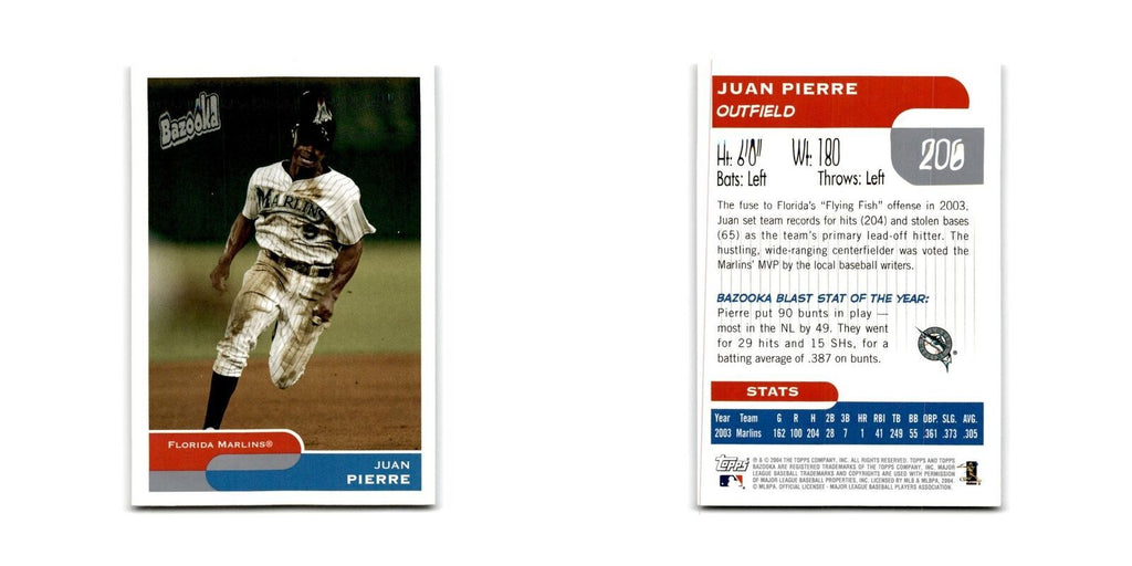 2004 Bazooka Juan Pierre Florida Marlins #206