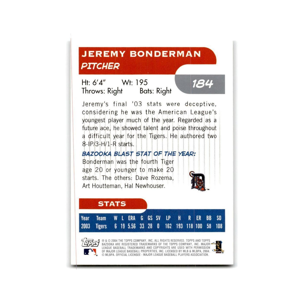 2004 Bazooka Jeremy Bonderman Tigers #184