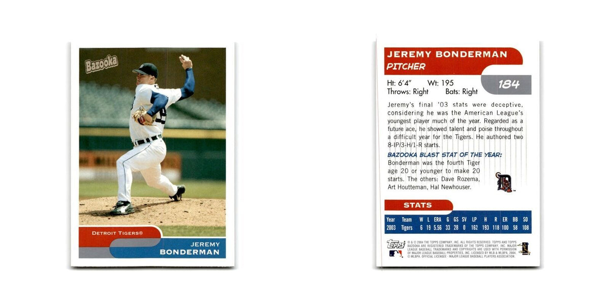 2004 Bazooka Jeremy Bonderman Tigers #184
