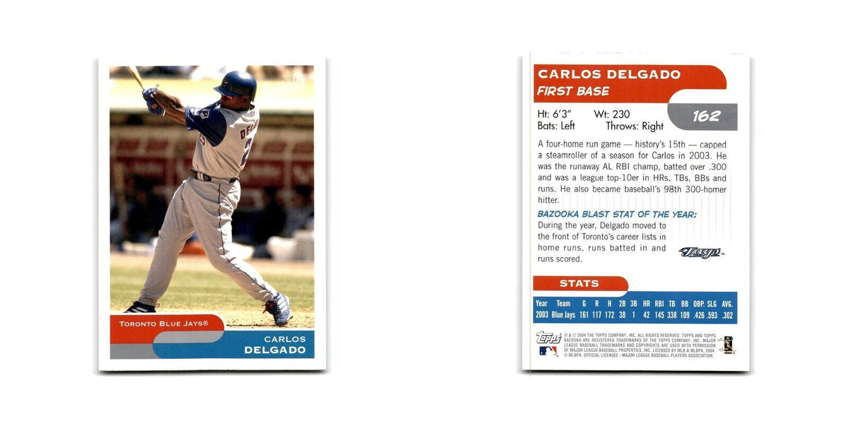 2004 Bazooka Carlos Delgado Blue Jays #162B