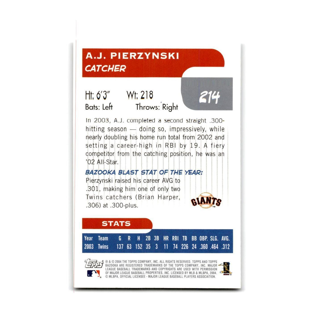 2004 Bazooka A.J. Pierzynski Giants #214