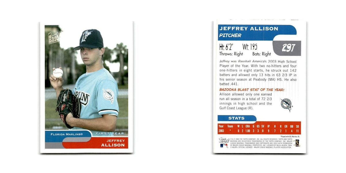 2004 Bazooka Jeff Allison Florida Marlins #297