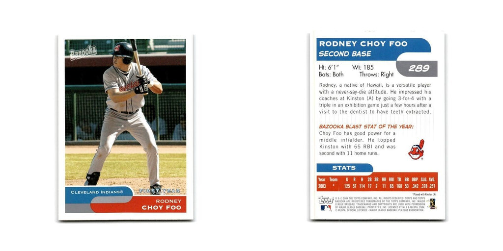 2004 Bazooka Rodney Choy Foo Indians #289