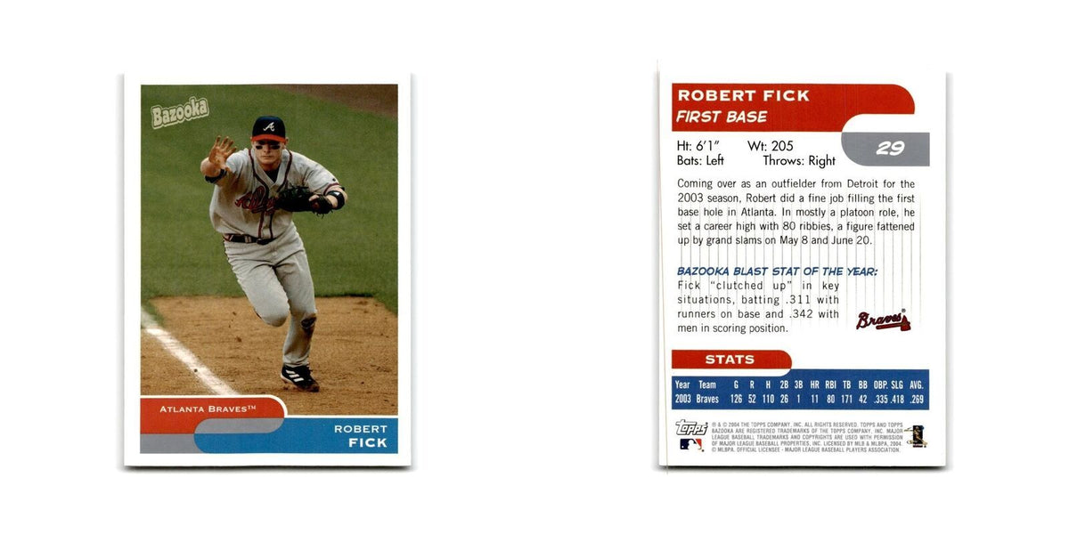 2004 Bazooka Robert Fick Braves #29