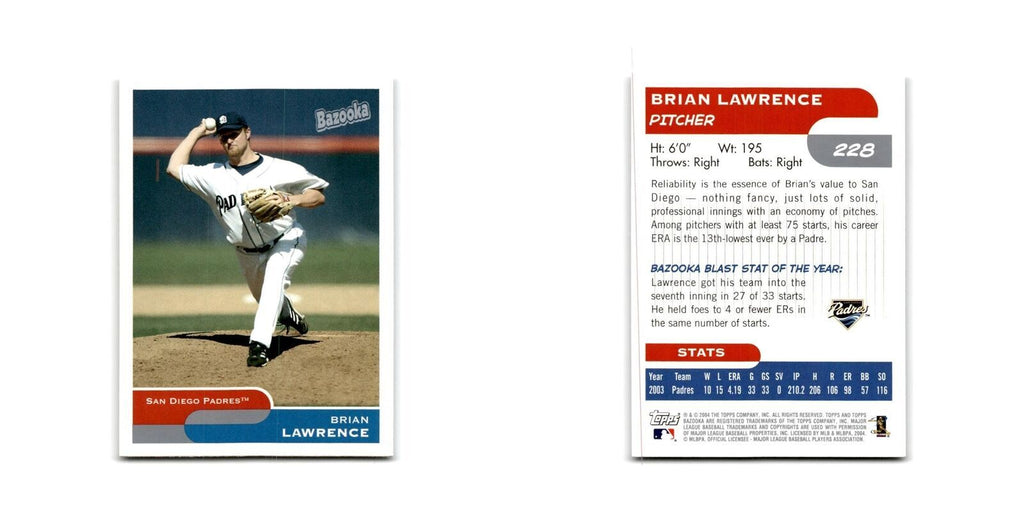 2004 Bazooka Brian Lawrence Padres #228