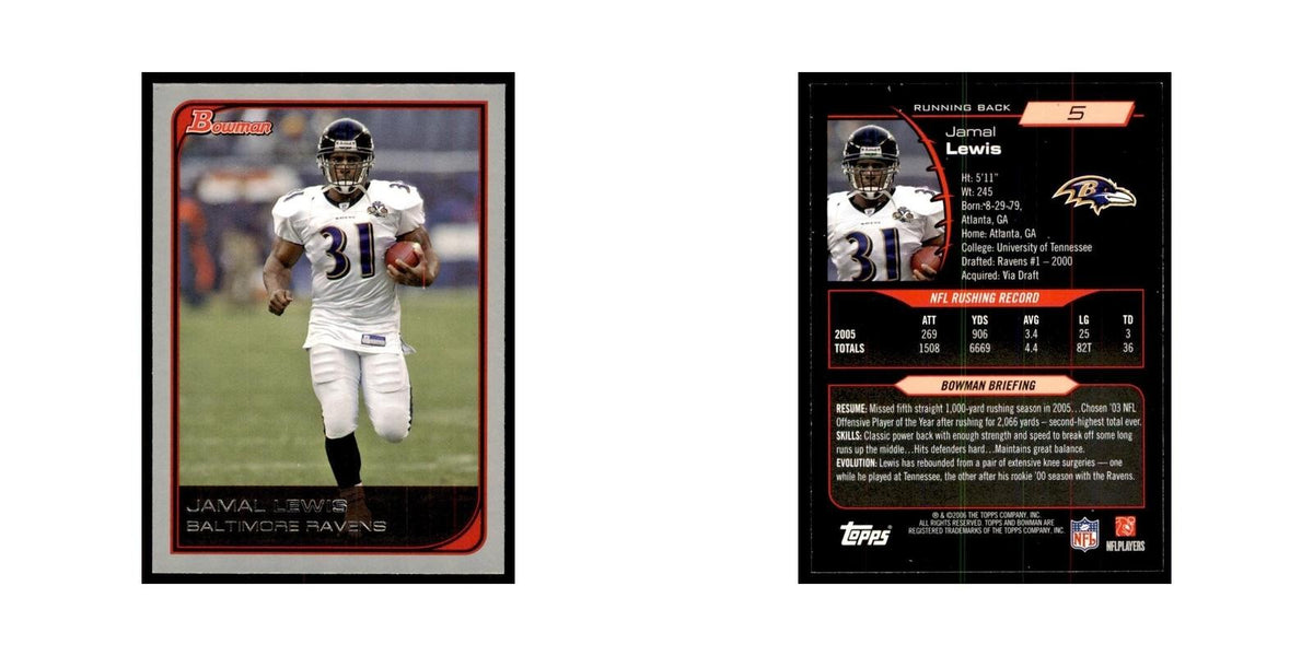 2006 Bowman Jamal Lewis Football Cards #5