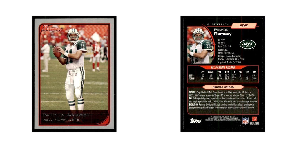2006 Bowman Patrick Ramsey Football Cards #66