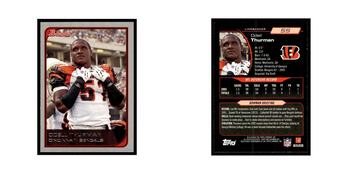 2006 Bowman Odell Thurman Football Cards #55