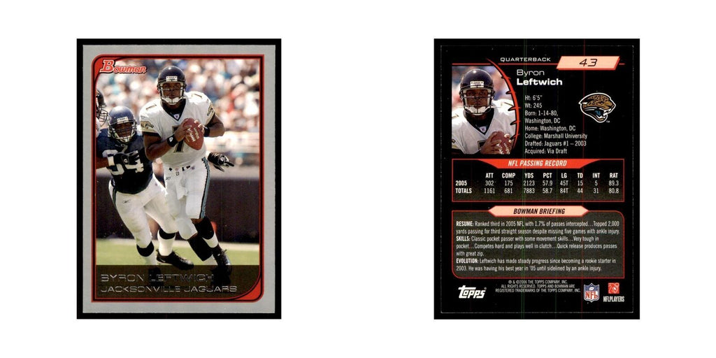 2006 Bowman Byron Leftwich Football Cards #43