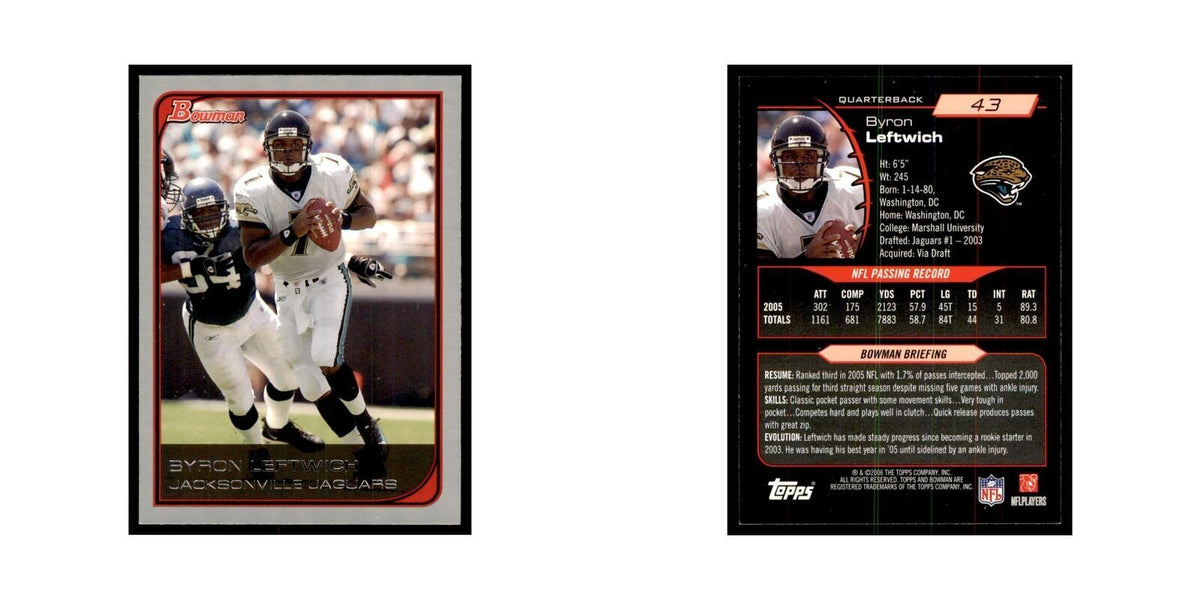 2006 Bowman Byron Leftwich Football Cards #43