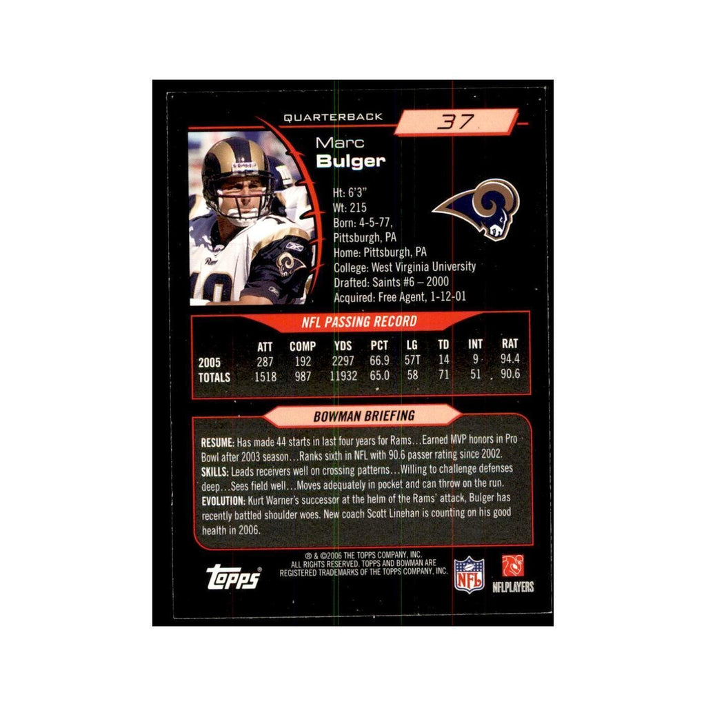 2006 Bowman Marc Bulger Football Cards #37