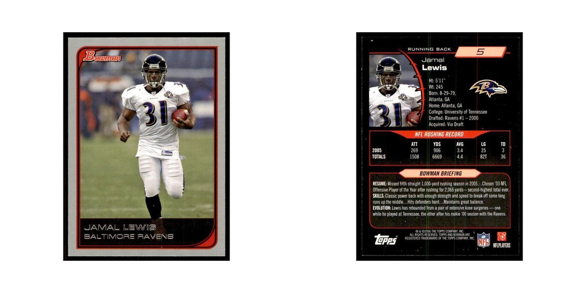 2006 Bowman Jamal Lewis Football Cards #5