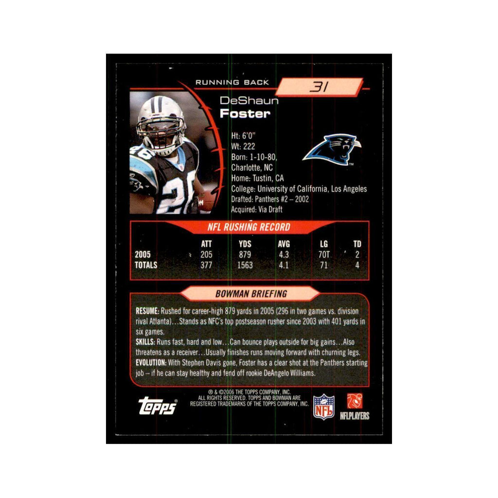 2006 Bowman DeShaun Foster Football Cards #31