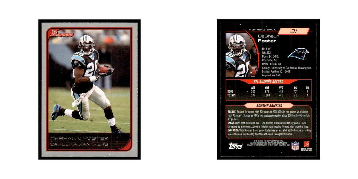 2006 Bowman DeShaun Foster Football Cards #31