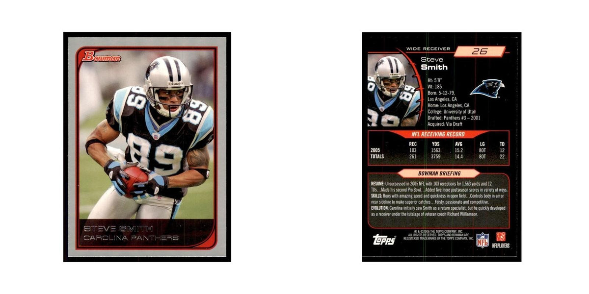 2006 Bowman Steve Smith Football Cards #26