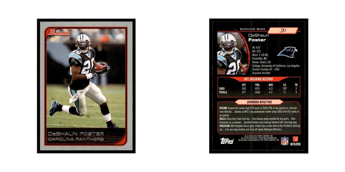 2006 Bowman DeShaun Foster Football Cards #31