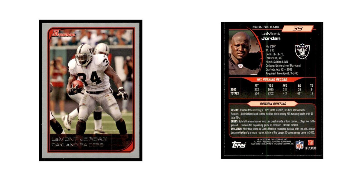 2006 Bowman LaMont Jordan Football Cards #39