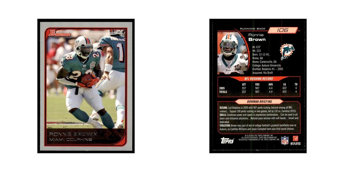2006 Bowman Ronnie Brown Football Cards #106