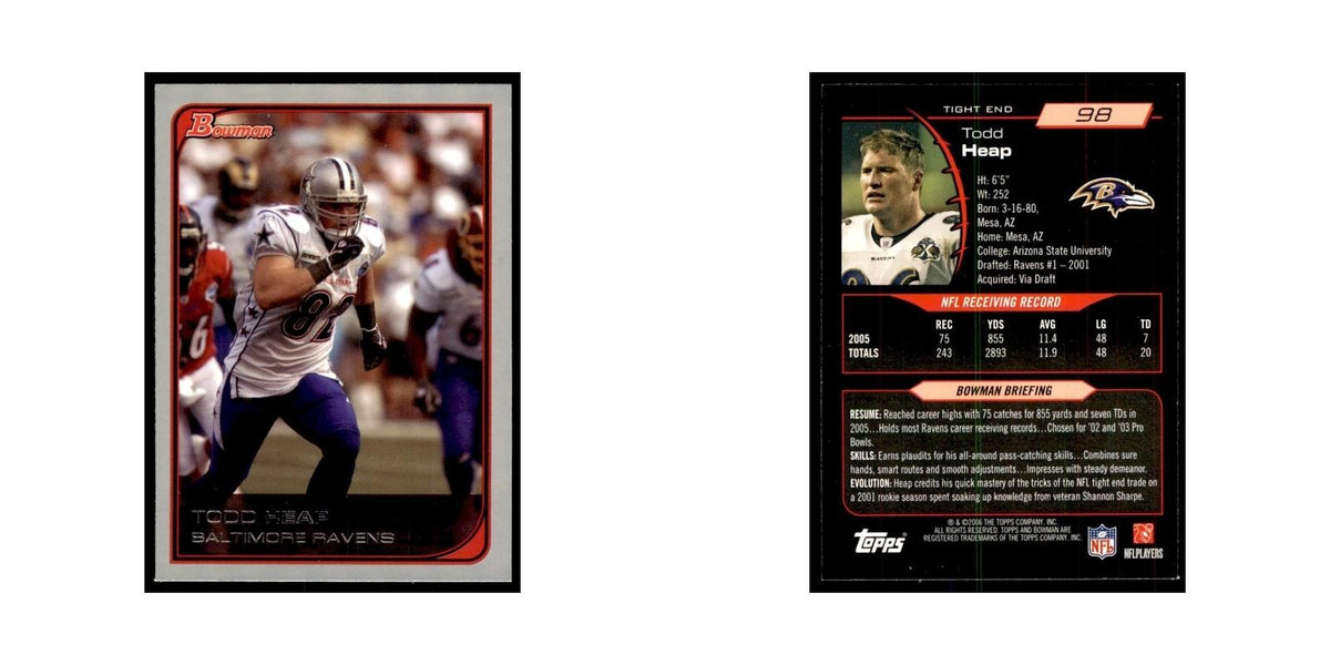 2006 Bowman Todd Heap Football Cards #98