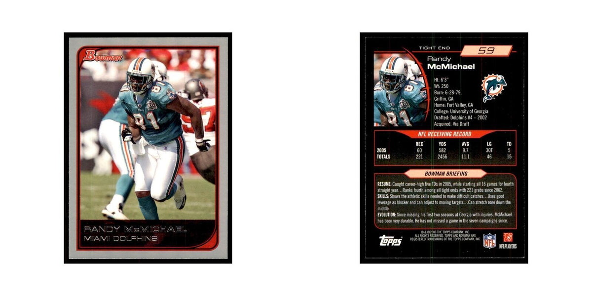 2006 Bowman Randy McMichael Football Cards #59