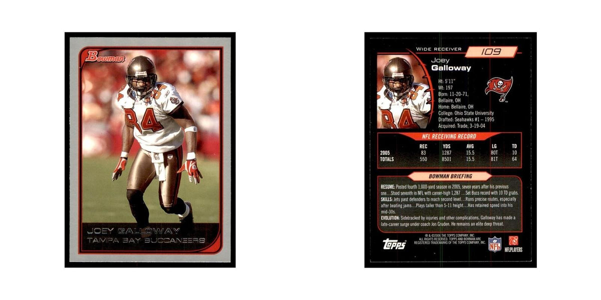 2006 Bowman Joey Galloway Football Cards #109