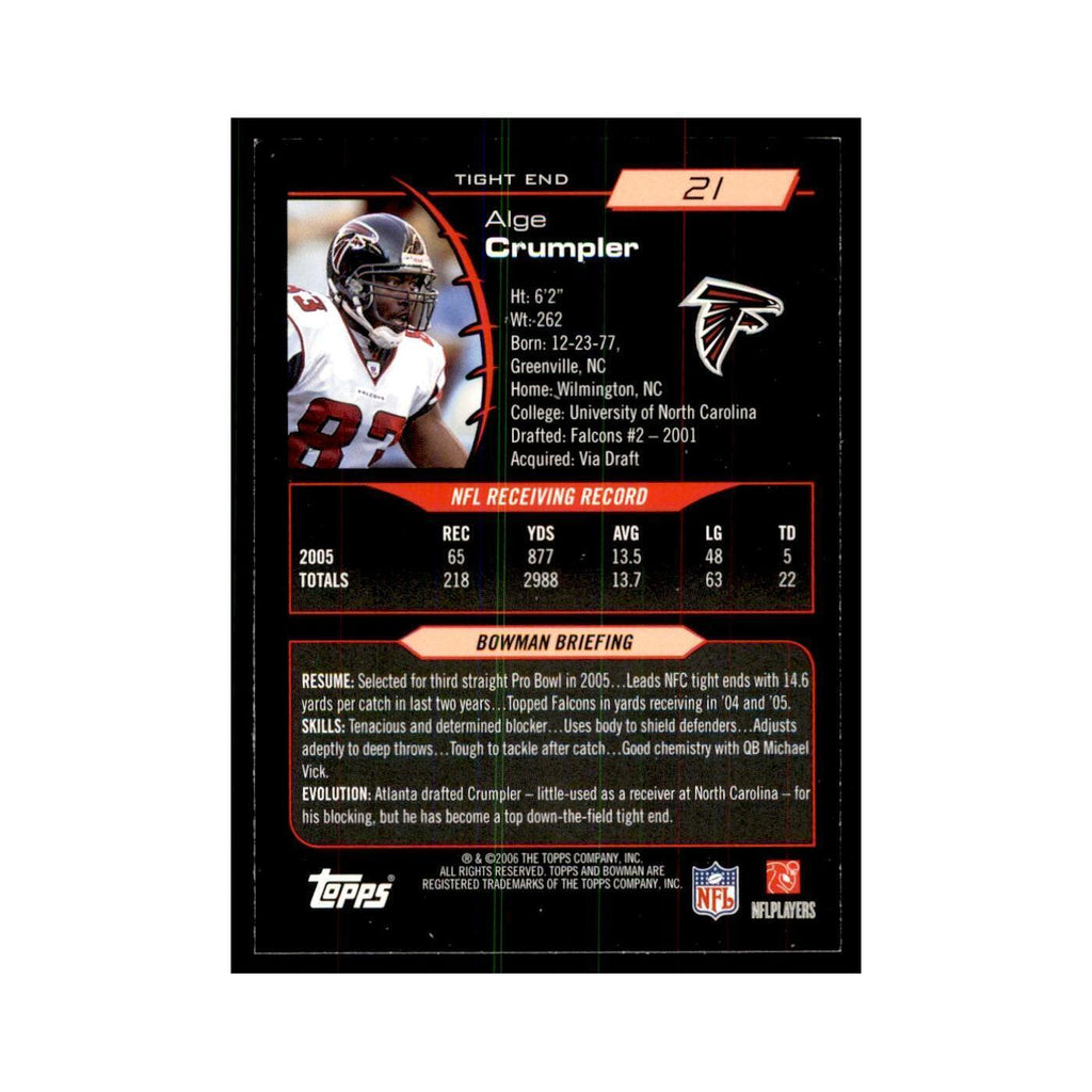 2006 Bowman Alge Crumpler Football Cards #2