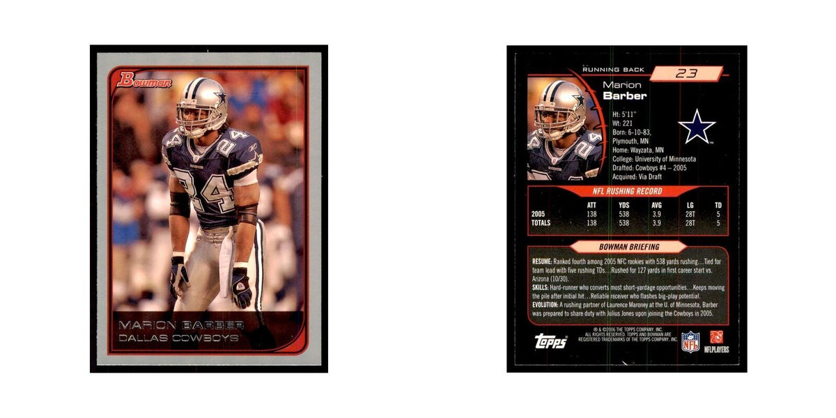 2006 Bowman Marion Barber Football Cards #23