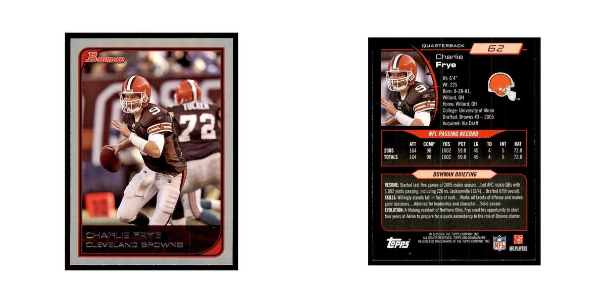 2006 Bowman Charlie Frye Football Cards #62