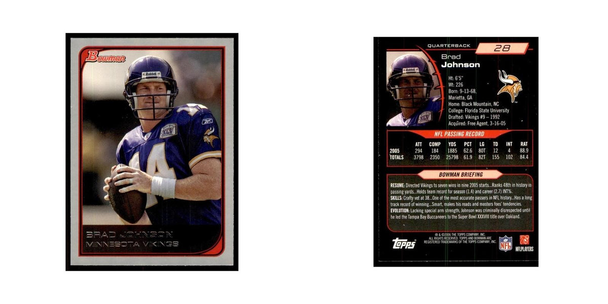 2006 Bowman Brad Johnson Football Cards #28