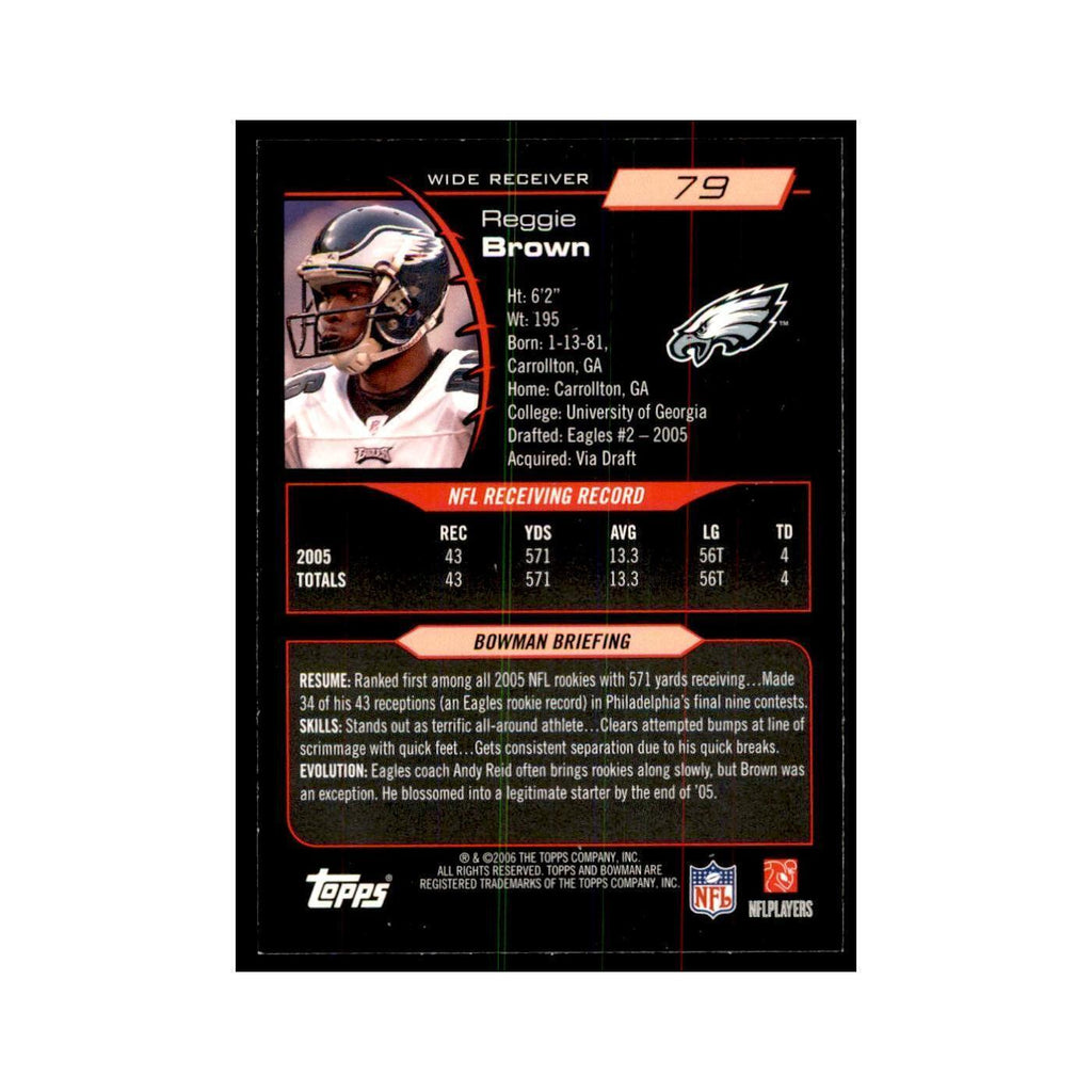 2006 Bowman Reggie Brown Football Cards #79