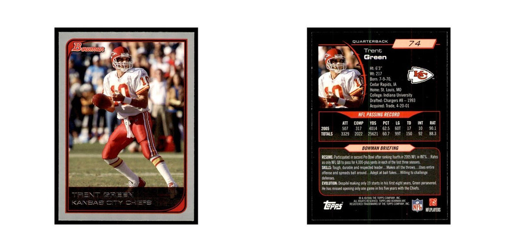 2006 Bowman Trent Green Football Cards #74