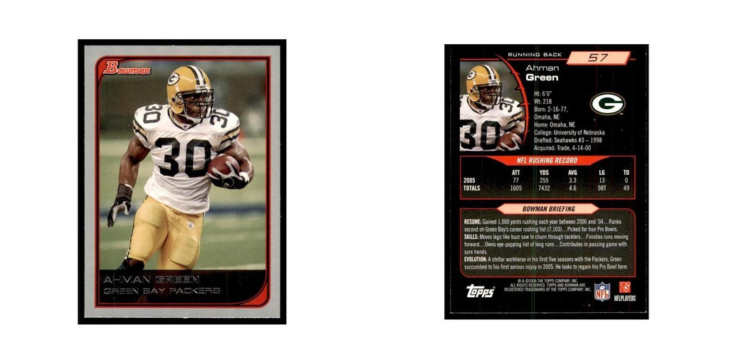 2006 Bowman Ahman Green Football Cards #57