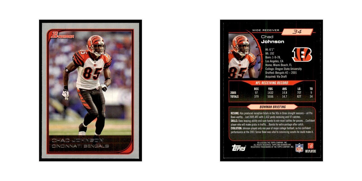 2006 Bowman Chad Johnson Football Cards #34
