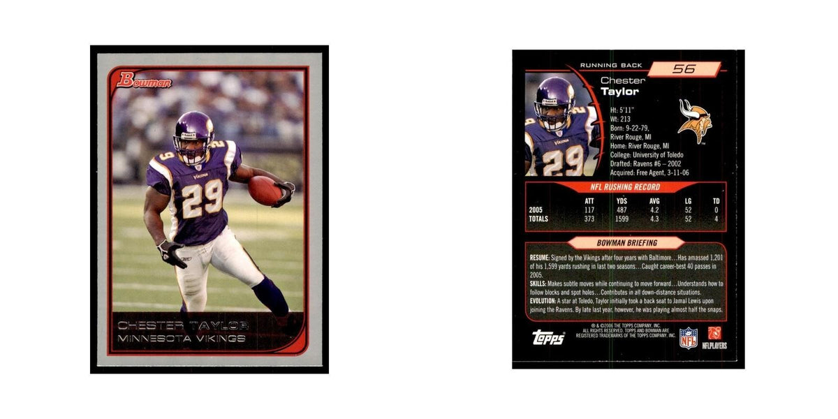 2006 Bowman Chester Taylor Football Cards #56