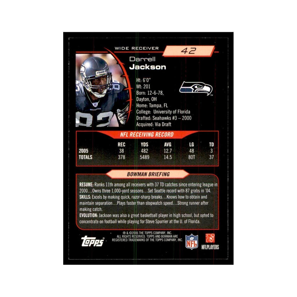 2006 Bowman Darrell Jackson Football Cards #42