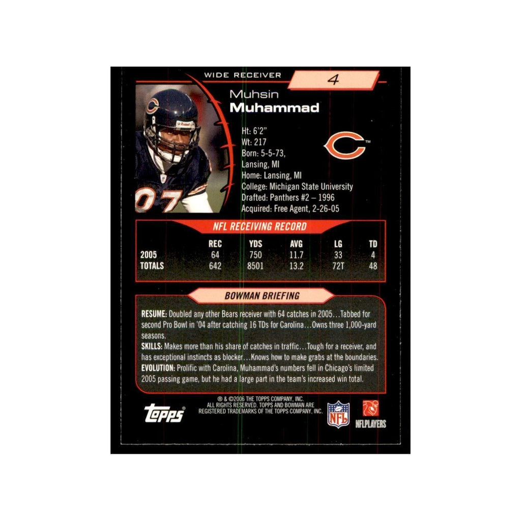 2006 Bowman Muhsin Muhammad Football Cards #4