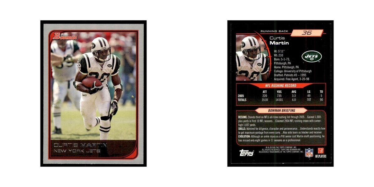 2006 Bowman Curtis Martin Football Cards #36