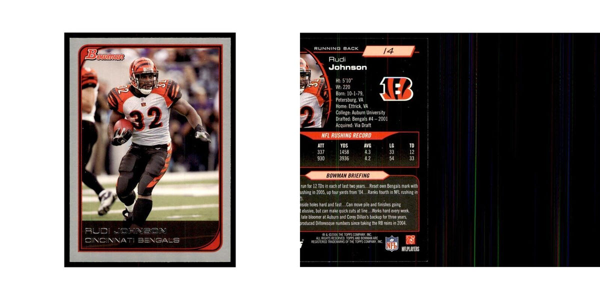 2006 Bowman Rudi Johnson Football Cards #14