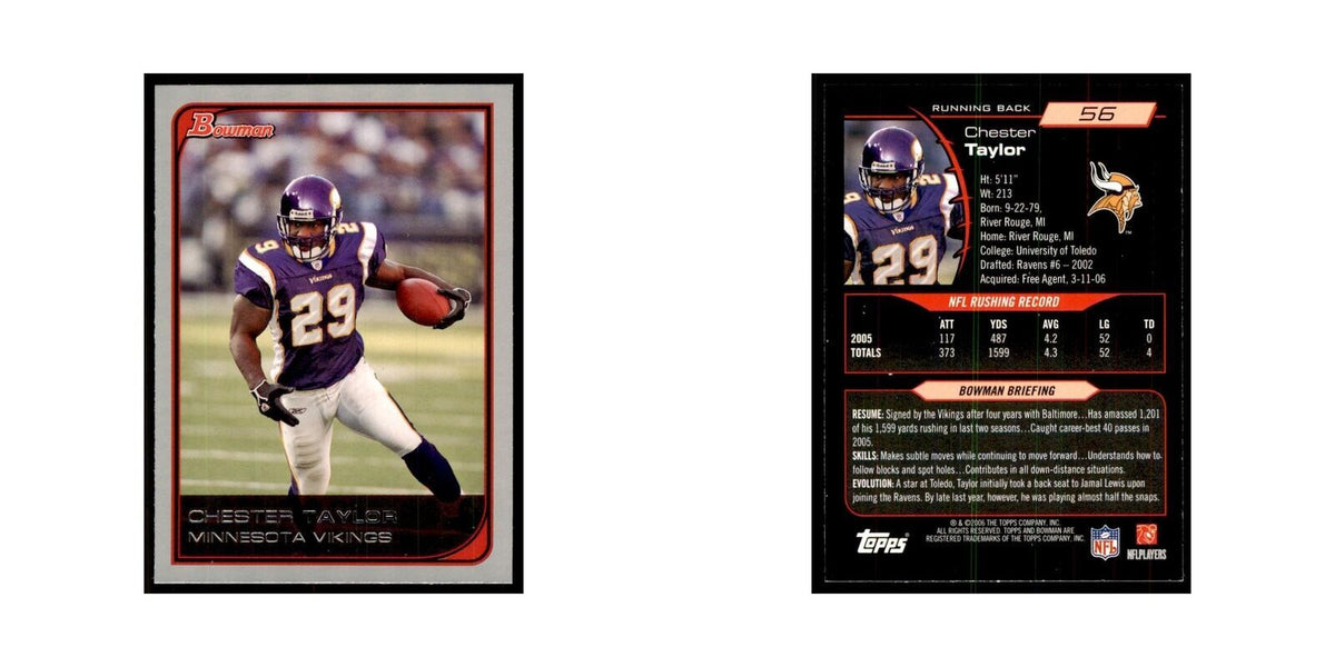 2006 Bowman Chester Taylor Football Cards #56