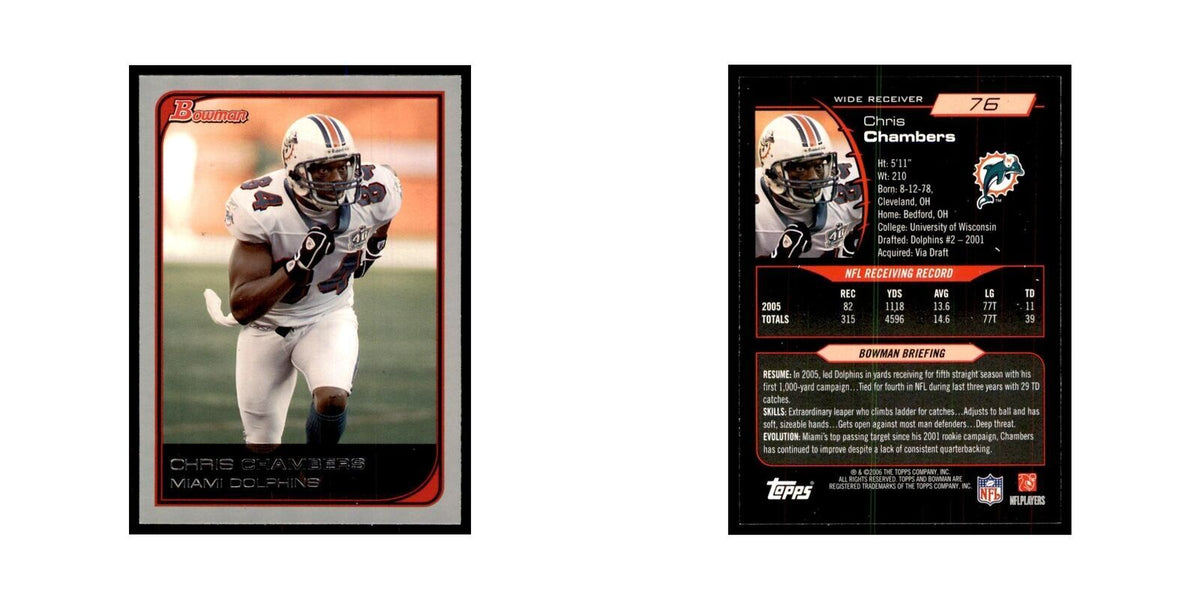 2006 Bowman Chris Chambers Football Cards #76