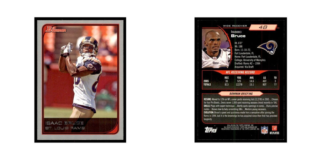 2006 Bowman Isaac Bruce Football Cards #48