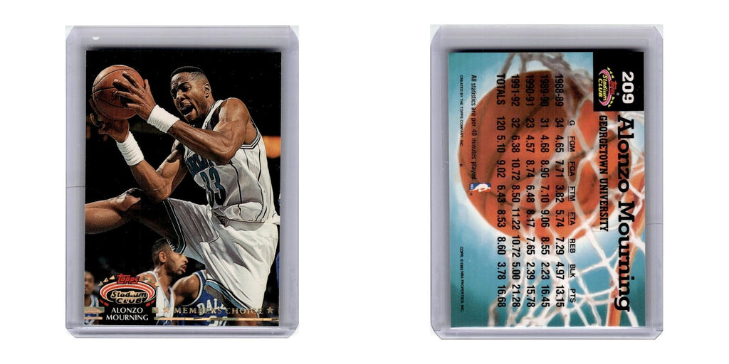 1992 Stadium Club Alonzo Mourning Hornets #209