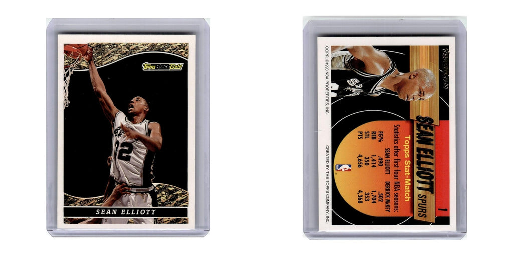 1993 Topps Black Gold Sean Elliott Spurs #1