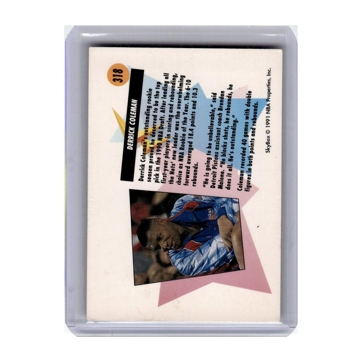 1991 SkyBox Derrick Coleman Nets #318