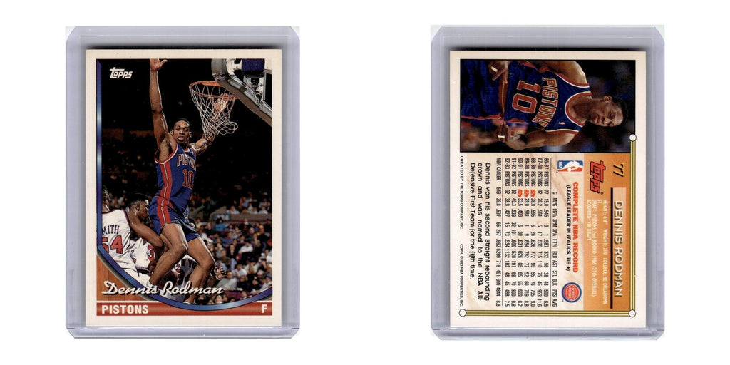 1993 Topps Dennis Rodman Pistons #77