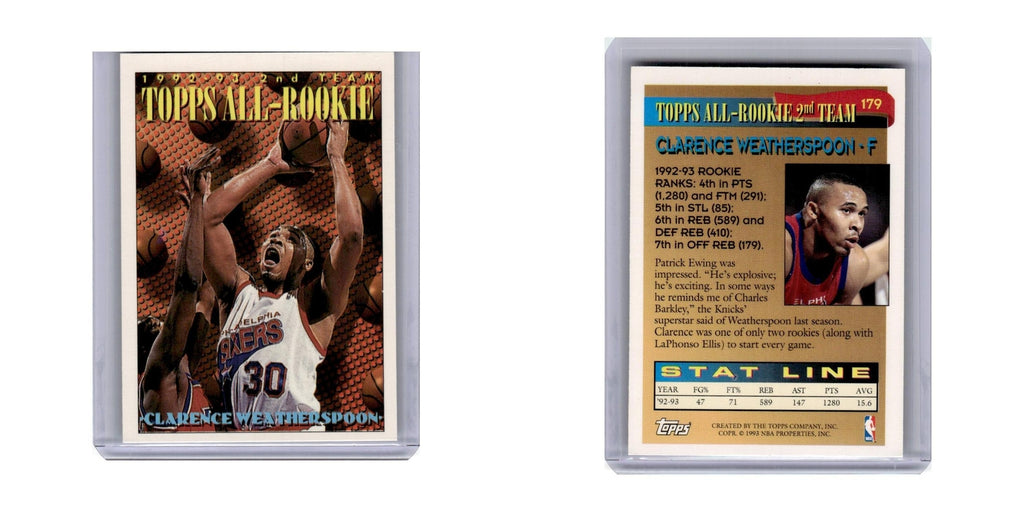 1993 Topps Clarence Weatherspoon 76ers #179