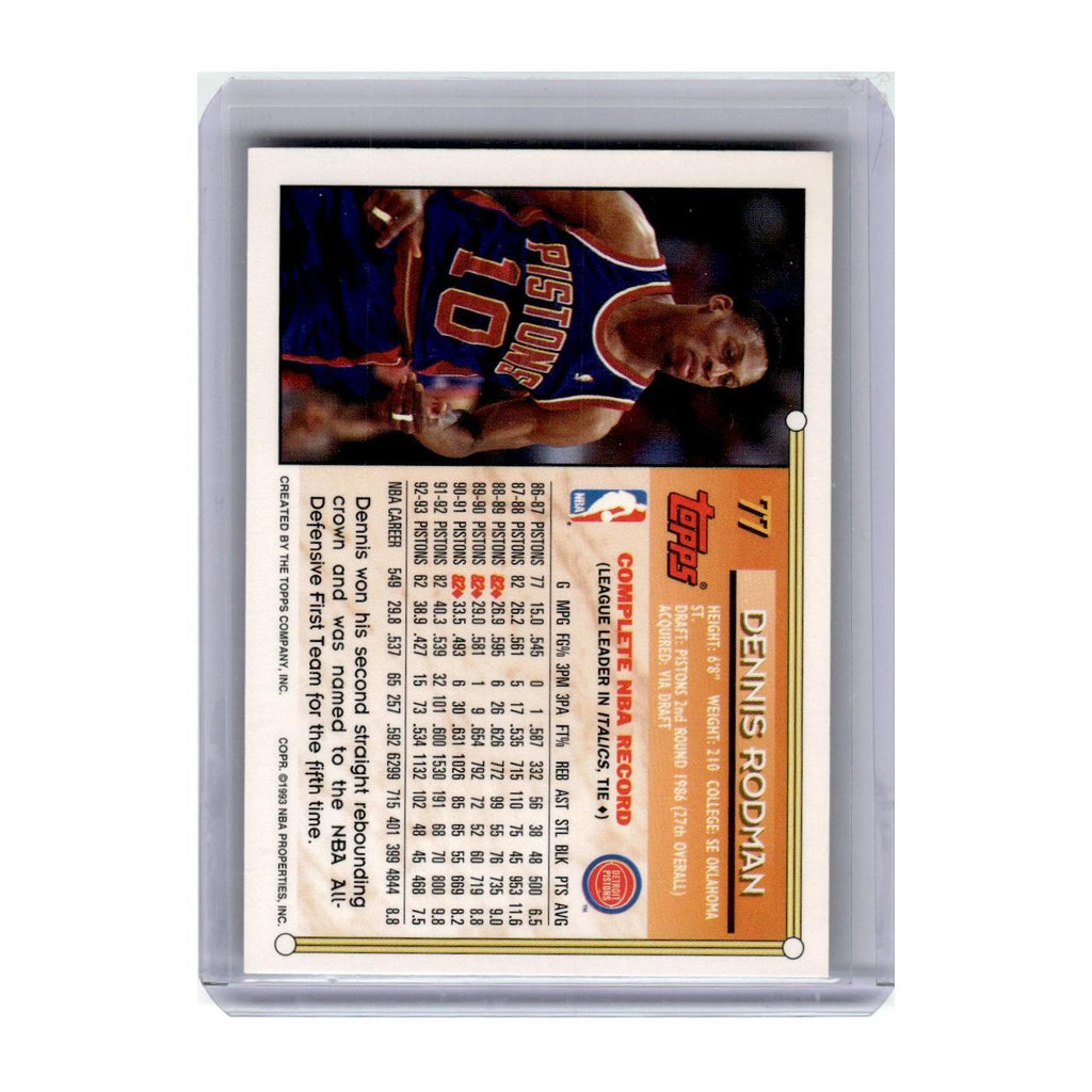 1993 Topps Dennis Rodman Pistons #77